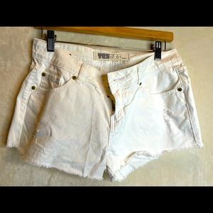 White denim shorts